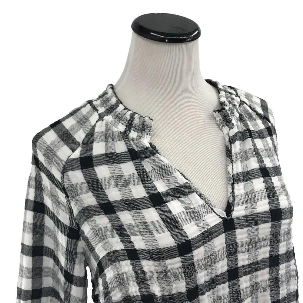 Anthropologie Cloth & Stone Sara Plaid Blouse